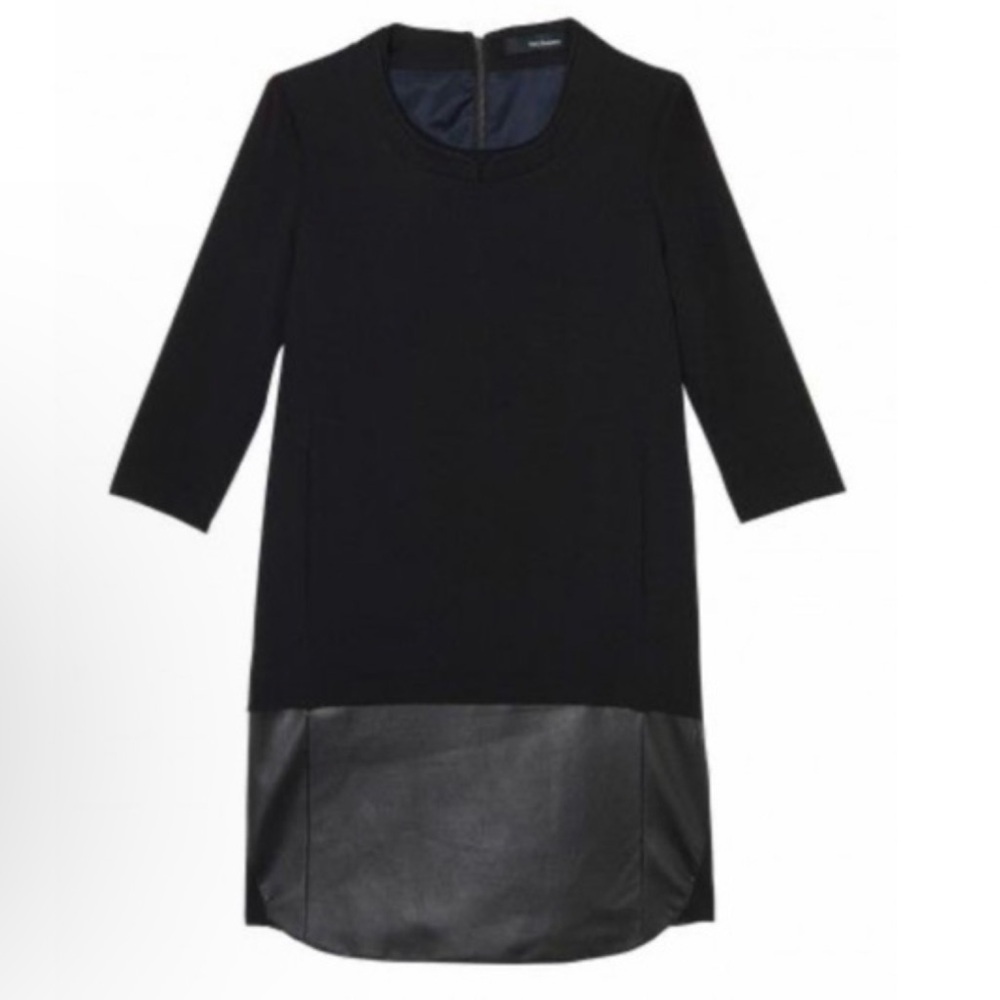 • The Kooples • Crepe and Leather Dress